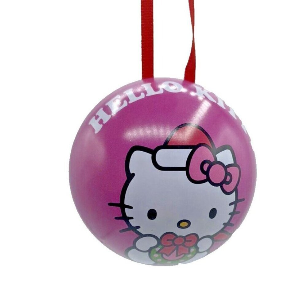 Hello Kitty Christmas Ornament Sanrio Opens Up Into 2 Parts To Fill Pink Kawaii - Picture 2 of 14